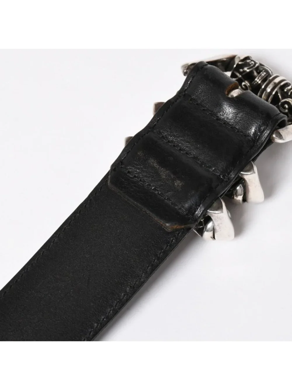 Chrome Hearts Blt Roller Belt 32 Black Leather 925 Sterling Silver